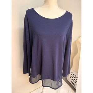 WEEKENDS by Chico's Blue‎ Long Sleeve Shirt, Women's Size 3 (XL)